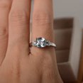 thumbnail image 4 of cushion cut, natural aquamarine ring ,promise ring, silver ring, blue gemstone ring, March birthstone ring, 4 of 4