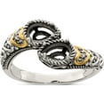 thumbnail image 5 of 14K/Silver Two-Tone Sterling Silver & 14K Two-Stone And Diamond Mother's Ring Semi-Mount (Size 8) Made In Thailand qmr20/2-8, 5 of 5