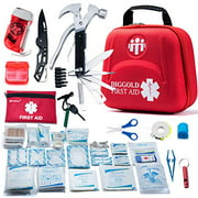 First Aid Kit for Car Travel Camping Home Office Sports Survival Complete Emergency Bag Fully Stocked(RED2.0)