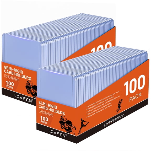 LOVFEN 200 top loaders 100pt, 3" X 4" penny card cases, baseball football, standard trade suitable for sports and collectible cards - durable, transparent storage and display cases