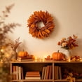 thumbnail image 4 of Cadancy Fall Wreath Autumn Hanging Artificial Leaves Harvest Front Porch Accent Halloween Thanksgiving Decoration Seasonal Home Display Outdoor Indoor Entrance Decor, 4 of 9