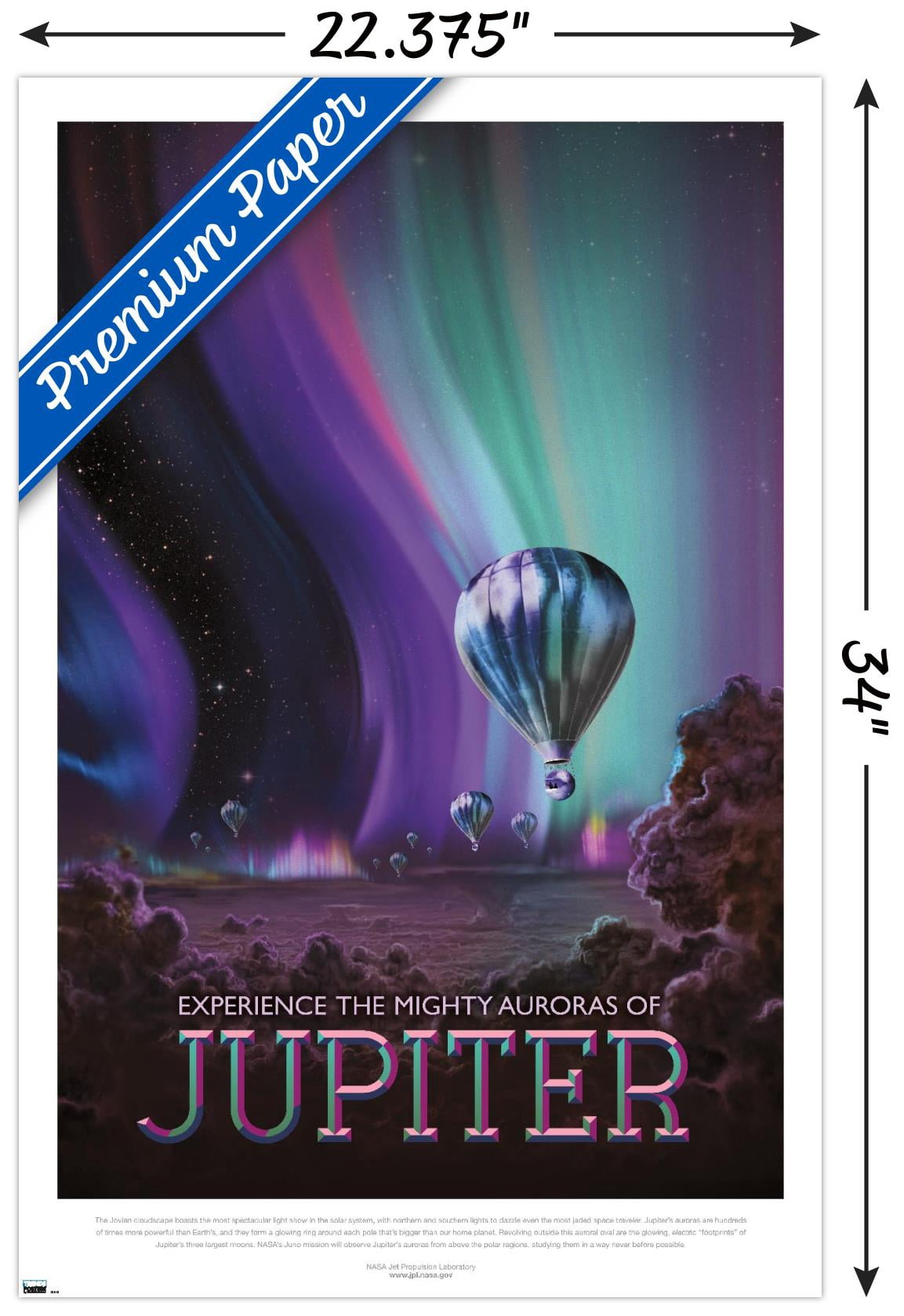 NASA - Jupiter Travel Poster Wall Poster, 22.375" x 34"