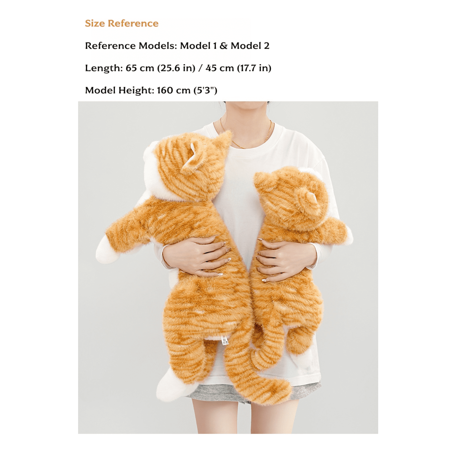 Lifelike Cat Plush Toy, Soft Stuffed Cat with Weighted Paws & Tail, Realistic Plush Animal Pillow Doll for Home Decoration and Comfort Gift