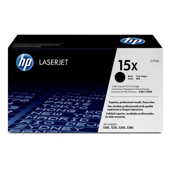 HP 15X High Yield Black Original LaserJet Toner Cartridge, ~3,500 pages, C7115X