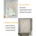 thumbnail image 3 of Farmhouse Khaki Tie Up Curtains for Window, Thermal Insulted Balloon Shade Adjustable Rod Pocket Curtains Valance Panels for Kitchen Bathroom Cafe 52 x 45 Vintage Flower Leaf Botanical Plant, 3 of 6