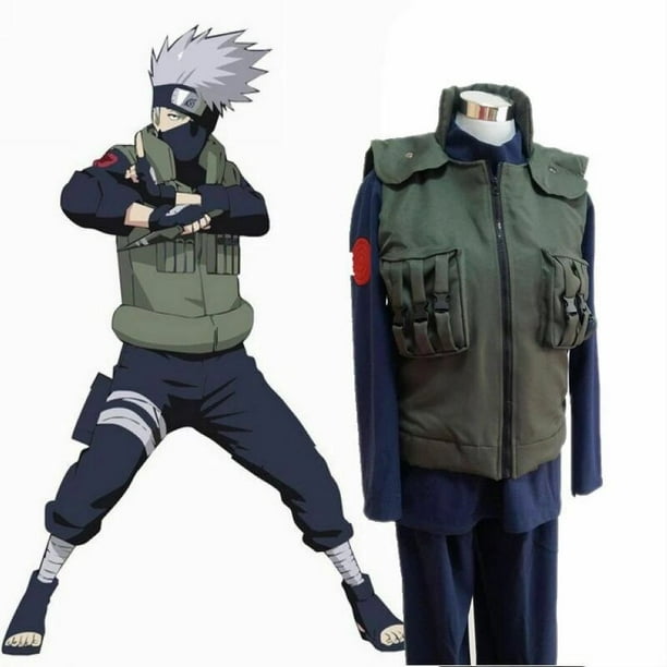 Disfraz de Cosplay Kakashi Uzumaki, ropa Shippuden, segundo uniforme y Diadema Kunai, ropa de Halloween para adultos, vestido de Navidad