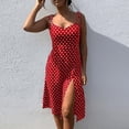 thumbnail image 2 of Vestido floral con encaje y estampado de lunares para mujer: gasa, largo hasta la rodilla, verano, playa y bodas, informal a formal, 2 of 5