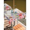 thumbnail image 2 of Outdoor Tablecloths with Umbrella Hole & Zipper, Pink Flowers 60x60 Inch Square Tablecloths, Spring Floral Elegant Pastoral Wooden Waterproof Table Cloth, Patio/Pool/Picnic Table Covers, 2 of 8