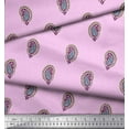 thumbnail image 3 of Soimoi Rayon Fabric Paisley Block Printed Fabric 1 Yard 56 Inch Wide, 3 of 3