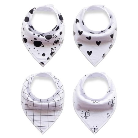 Baby Bandana Drool Bibs Set 4-Pack Unisex Absorbent Cotton Love and Universe