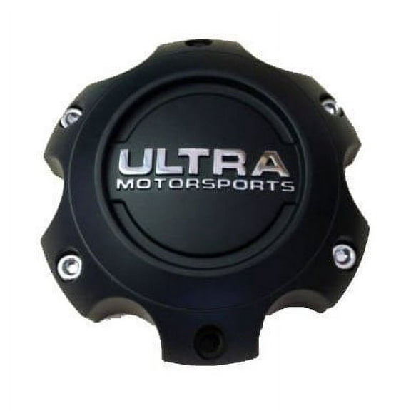 Ultra Motorsports 6 Lug Black Wheel Center Cap Set of 4 Pn: 89-9765