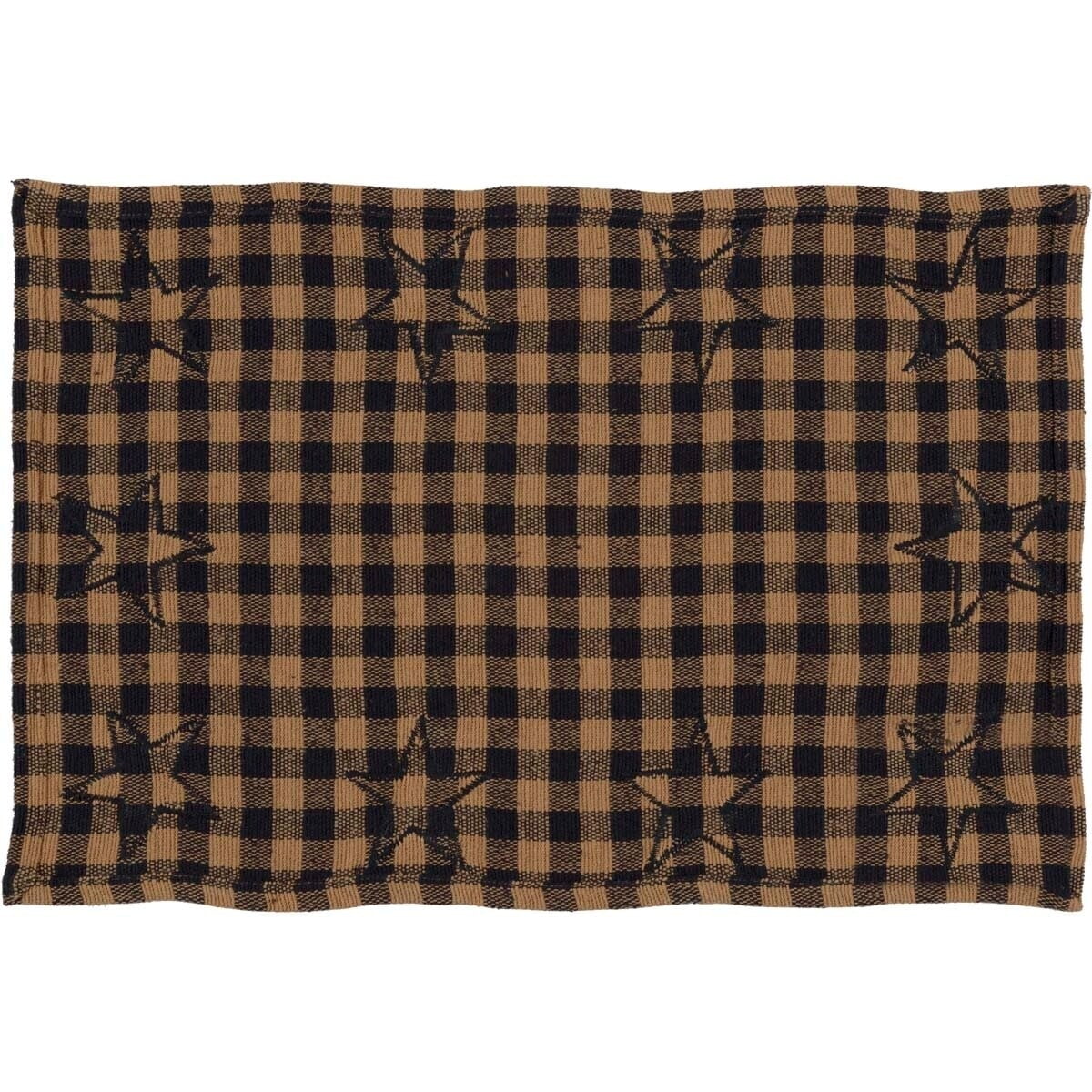 VHC Brands, Black Star, Cotton, 12x18, Placemat Set of 6, Black