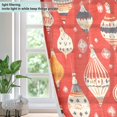 thumbnail image 4 of Yayeee Window Curtains Set of 2 for Living Room Light Filtering 63"x52", Red Christmas Ornaments Pattern, 4 of 7
