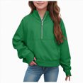 thumbnail image 3 of TOWED22 Girls Half Zip Up Sweatshirt Long Sleeve Cropped Pullover Sweatshirt Fall Cute Clothes for Girls Fashion Winter Sweatshirts,E, 3 of 7