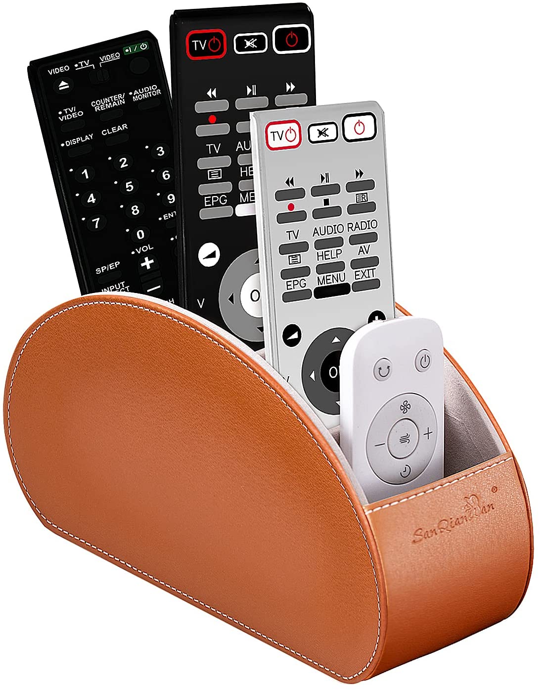 Homgreen Remote Control Holders Organizer Box with 5 Compartment PU