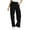 Black, variant on Yoga Pants Women Fall Solid Wide Leg Sweatpants Elastic Drawstring Lightweight Baggy Pants with Pockets Comfort Breathable Womens Pants Black L