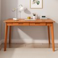 thumbnail image 2 of MONSLIPA Industrial Modern Wooden Desk with Storage Drawers, Office Computer Desk and Home Office Desk with Sturdy Wood Legs, 47" Long (Walnut), 2 of 7