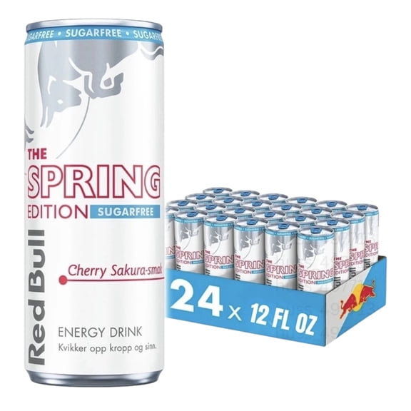 Red Bull Energy Drink The Spring Edition Sugarfree Cherry Sakura 24 Pack 12 fl oz