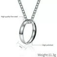 thumbnail image 2 of 4mm Stainless Steel Men Womens Bands Silver Smooth Chain Necklace Ring Size 6-11, 2 of 7