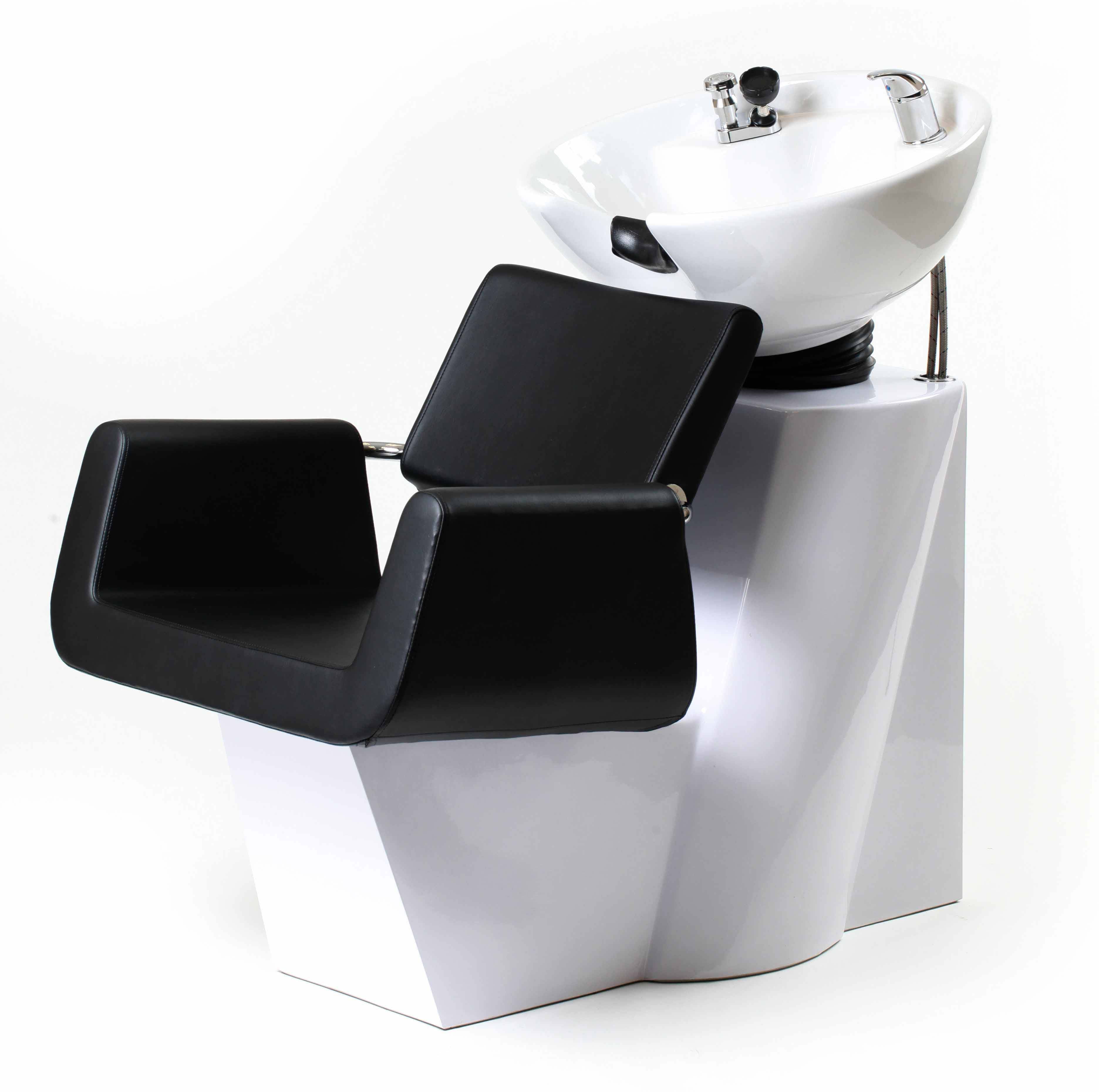 Backwash Shampoo Unit ARON WHITE w/ Shampoo Bowl, Sink & Faucet for