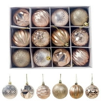 TUTUnaumb 24 PC Assorted Shatterproof Christmas Ball Ornaments Set 2.36 Inch Christmas Tree Hanging Balls Seasonal Decorative Hanging Ornament Set for Holiday Xmas Tree Decorations-Gold