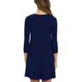 thumbnail image 4 of Anyjoin Women Casual 3/4 Sleeve Dresses A-line Mini Dress with Pockets, 4 of 4