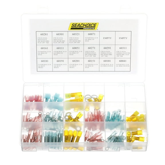 Seachoice 120-Piece Clear Seal Heat Shrink Terminal Kit