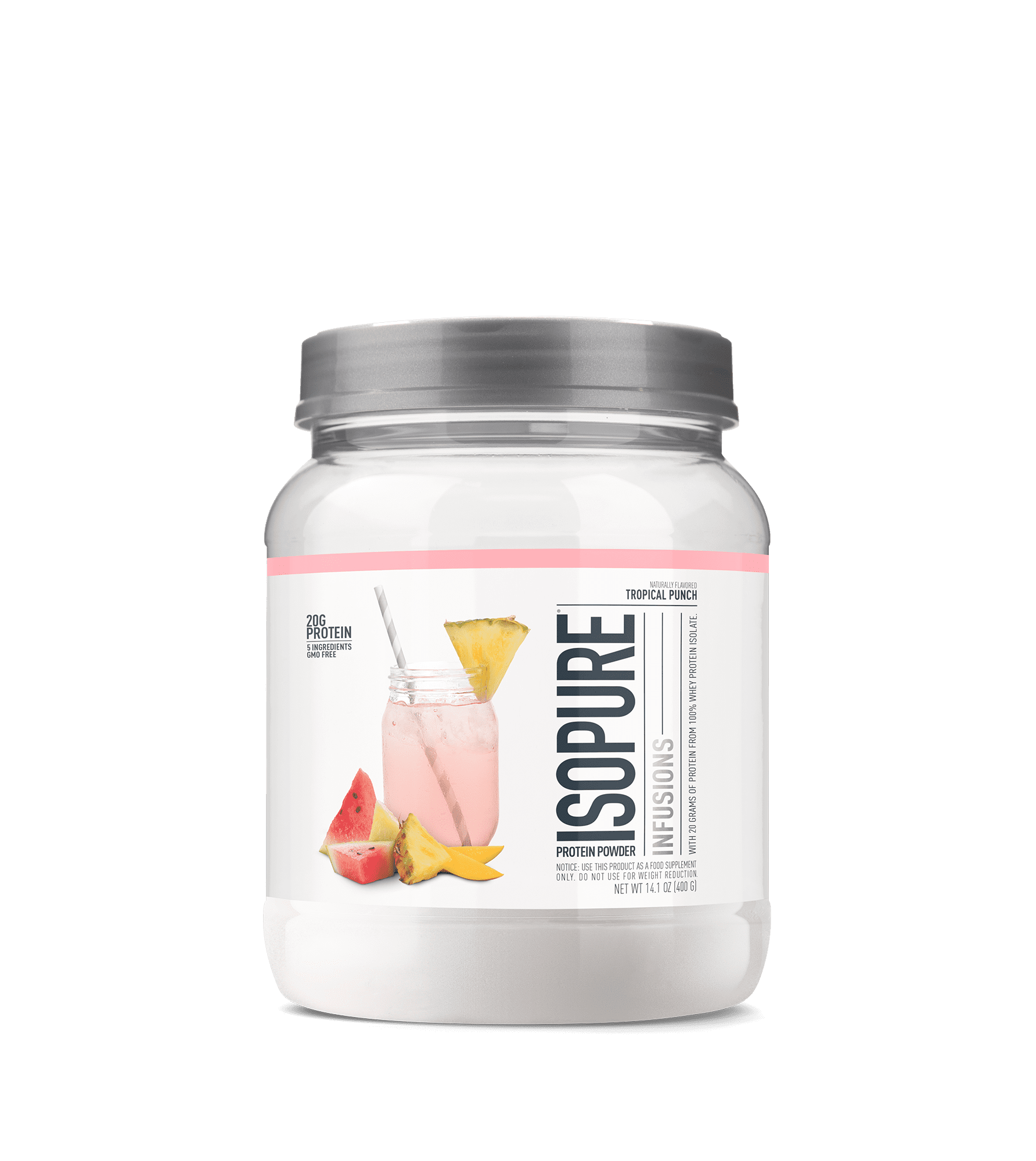Isopure, Infusions 100 Whey Protein Isolate, 20 g Protein Powder, Tropical Punch, 14.1 oz, 16