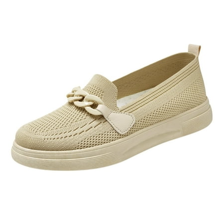 KELINFONG Womens Trendy Loafers Business Casual Flats Shoes Slip on Work Shoes Comfort Walking Shoes
