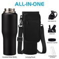 thumbnail image 6 of 40OZ Stainless-steel Insulated Water Bottles That Fits in Car Cup Holder, Cold 48H Hot 24H, Metal Water Flask with Carryier Bag, Black, 6 of 8