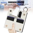 thumbnail image 4 of ELEHOLD for Samsung Galaxy Z Fold 3 Wallte Case, Premium Leather Ring  Zipper Credit Card Cash Slot Magnetic Clasp Kickstand Heavy Duty Protective for Samsung Galaxy Z Fold 3,White, 4 of 9