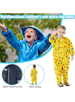 Hazy Blue Rain-Drop Waterproof Breathable All In One Suit Child Boys Girls
