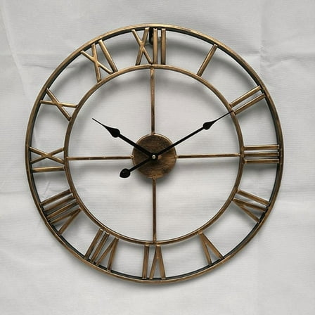 (1 set) Wrought iron wall clock-gold