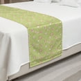 thumbnail image 2 of Hen and Chicks Bed Runner, Cartoon Pattern with Chicken and Rooster, Decorative Accent Bedding Scarf for Hotels Homes and Guestrooms, Queen, Green Pink, by Ambesonne, 2 of 2