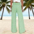 thumbnail image 6 of Floleo Women's High Waisted Straight Leg Wide Leg Striped Pants with Elastic Waist Casual Loose Fit with Pockets Suitable for Work Dating Beach All Season Wear 2026(Green,XL), 6 of 8