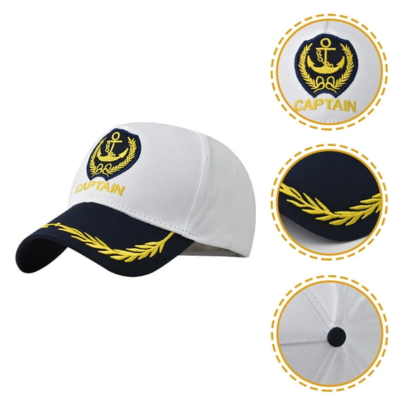 HOMEMAXS  2 Pcs Baseball Cap Women Marine Navy Captain's Boat Captains Hats Classic