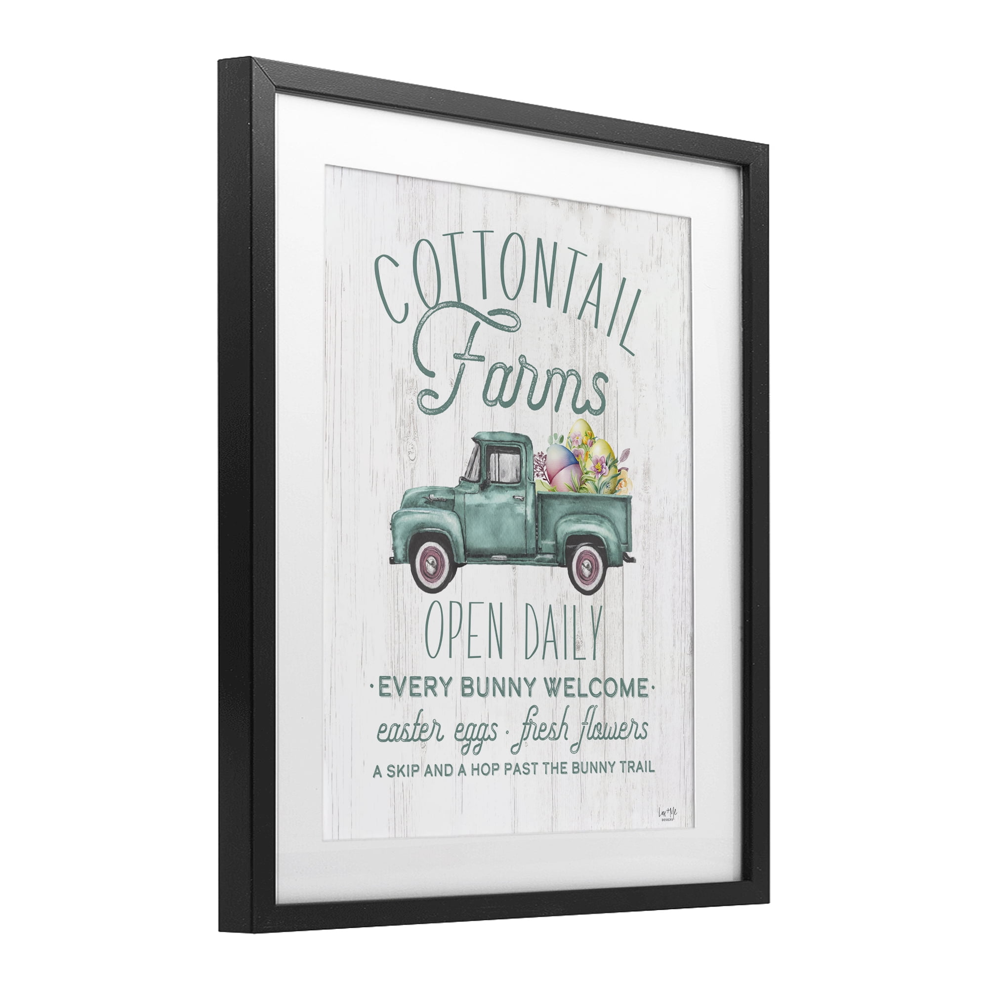 Stupell Industries Antique Cottontail Farms Black Framed Print Under Glass, design by Lux + Me Designs