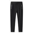 thumbnail image 2 of Men's Stretch Active Pants Casual Stylish Drawstring Pants Outdoor Lightweight Comfy Travel Hiking Work Pants with Zipper Pockets Black 4XL, 2 of 7