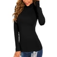thumbnail image 2 of Turtleneck Shirt Women Long Sleeve Mock Neck Slim Fit Tops Base Layer Soft Lightweight Stretch Undershirts, 2 of 6