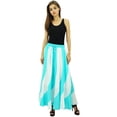 thumbnail image 5 of Bimba Womens Long A-Line Maxi Spiral Summer Skirt Cotton With Back Elastic & Side Zip, 5 of 8