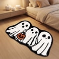 thumbnail image 3 of Wooowa Halloween Ghost and Pumpkin Trio Floor Mat Polyester 23.6x15.7 Inch Non Slip for Entryway Bathroom Rug, 3 of 6