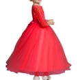 thumbnail image 5 of Prom Dresses for Girls Size 3-12 Toddlers Kids Elegant Lace Long Sleeve Crewneck Solid High Waisted A-Line Layered-Tulle Graduation Dress, 5 of 5
