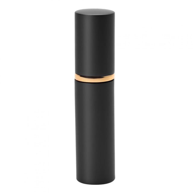 Botella de perfume recargable de 10 ml, portátil, vacía, con bomba, atomizador de loción y perfume, color negro