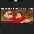 thumbnail image 3 of Disney Beauty & The Beast - Gaston's Strength - Me When I Fix Something - Juniors Fitted Graphic T-Shirt, 3 of 5