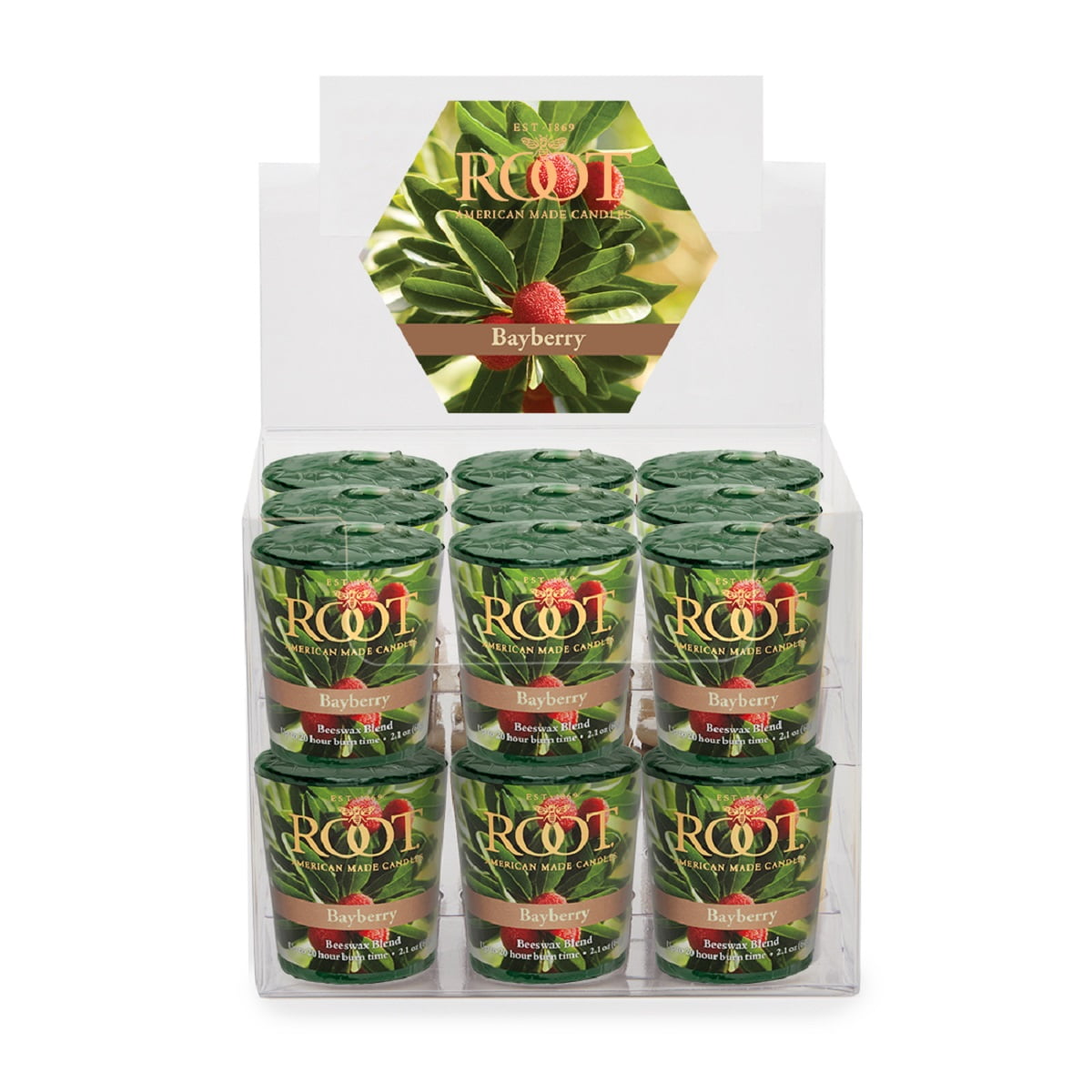 Root Candles Scented 20 Hr. Votive, Bayberry, Box of 18 ea.