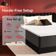 thumbnail image 4 of King Size Mattress 10 Inch Hybrid Mattresses, Medium Firm, Memory Foam & Pocket Springs, Pressure Relief, Safe Materials, CertiPUR-US Certified, Mattress King in a Box, 4 of 8