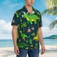 thumbnail image 5 of Balery Dinosaurs and Flowers Print Men's Hawaiian Shirts Short Sleeve Beach Shirt Relaxed Fit Vacation Button Down Shirts-3X-Large, 5 of 9