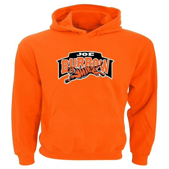 ORANGE Joe Burrow Bengals Logo Hooded Sweatshirt ADULT 3XL