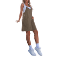 thumbnail image 3 of Robe d'Été pour Femmes 2025 Sans Manches Décontractée Mini Robe à Bretelles Spaghetti Robes Courtes avec Poches Kaki P, 3 of 7