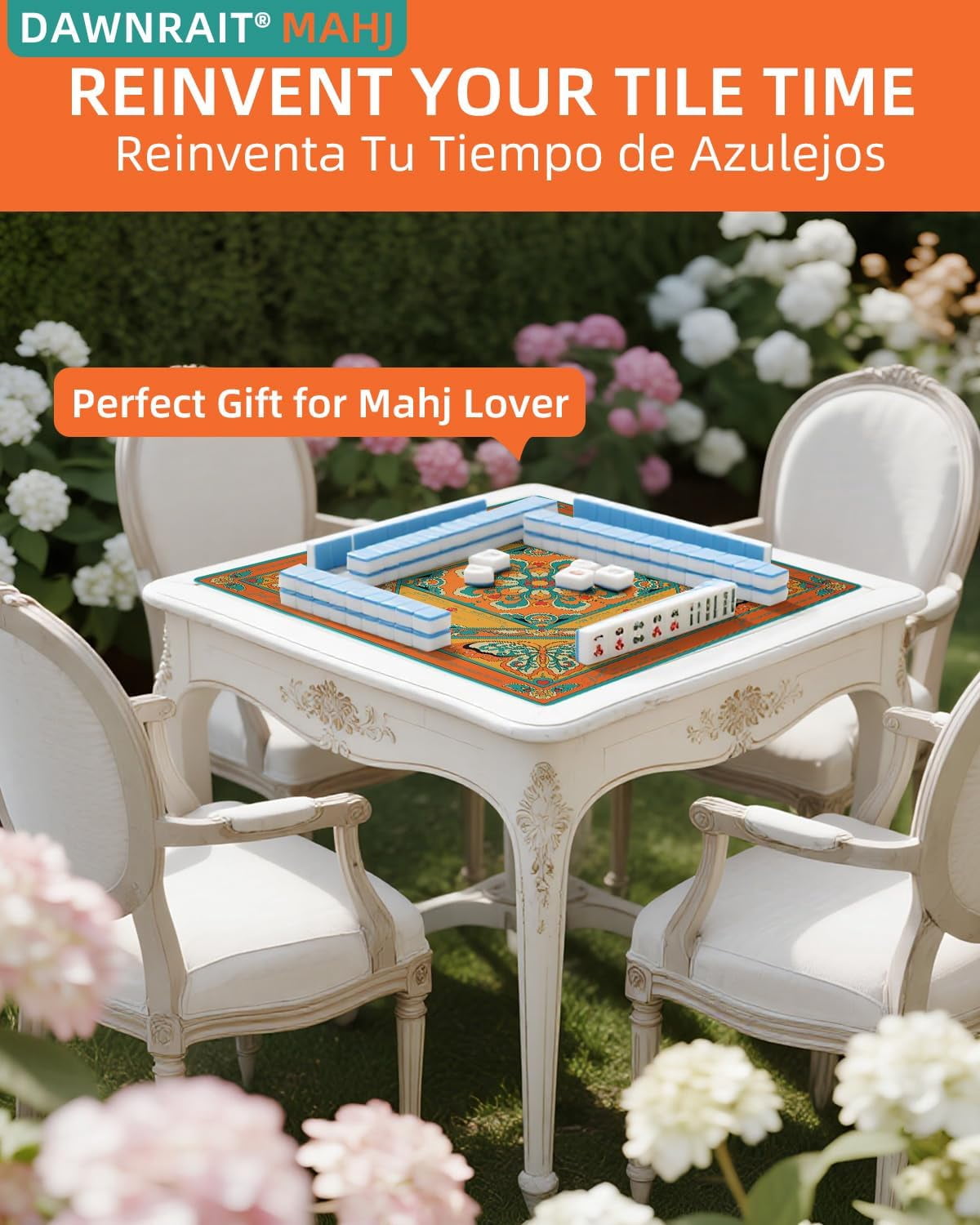 ® Aesthetic Mahjong Mat for Table with Rules:31.5" Noise Reduction & Non-Slip Neoprene American Mah Jong Tabletop Cloth Cover - Mah Jongg Accessories and Gifts for Beginner Lovers Party Travel